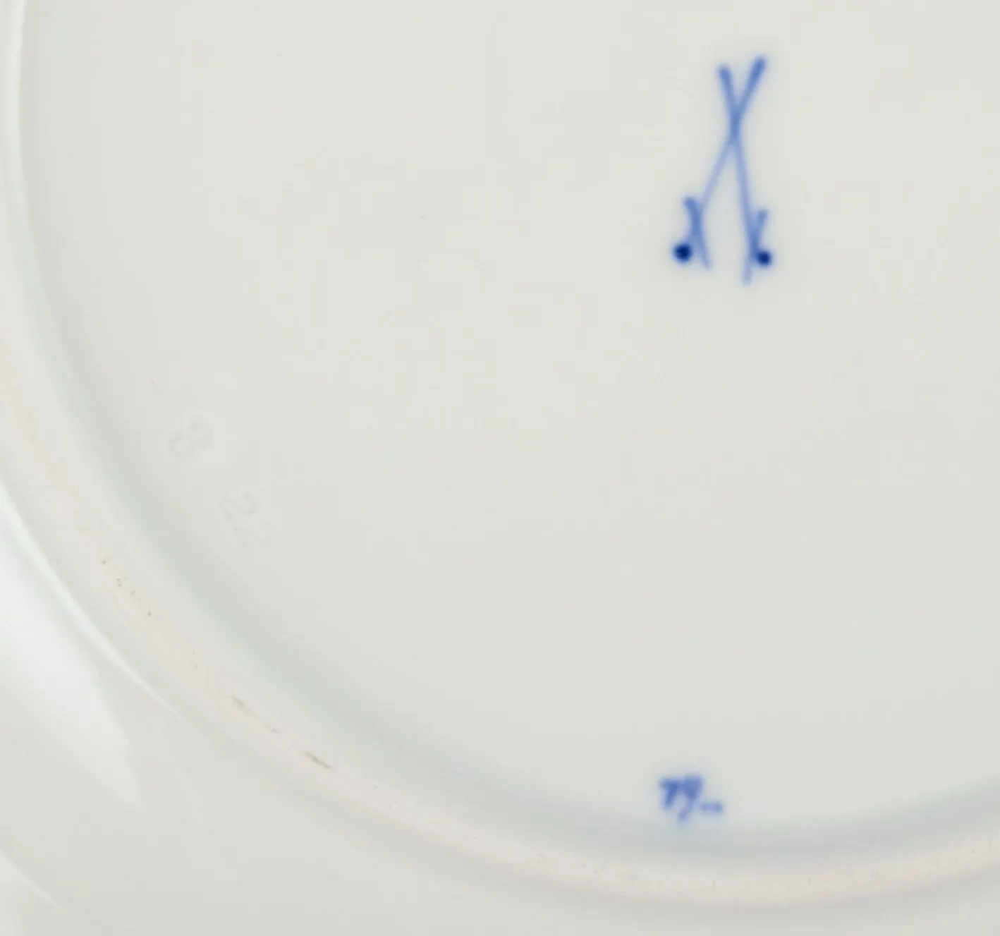 Porzellanteller mit Blauem Zwiebelmuster, Meissen, Deutschland, 5 . Set
