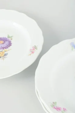 Porzellanteller mit Blumendekor aus Meissen, Deutschland, 1930er Jahre, 4er-Set