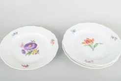 Porzellanteller mit Blumendekor aus Meissen, Deutschland, 1930er Jahre, 4er-Set