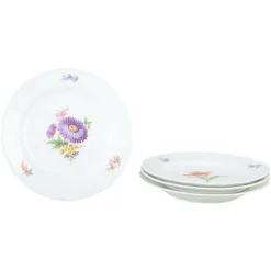 Porzellanteller mit Blumendekor aus Meissen, Deutschland, 1930er Jahre, 4er-Set