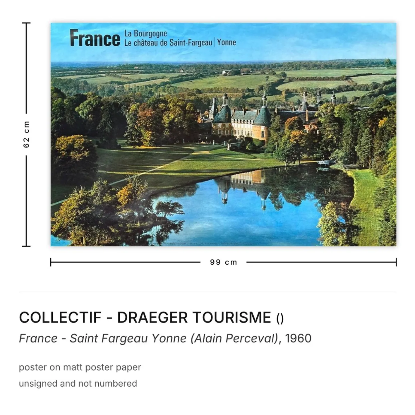 Poster France Saint Fargeau Yonne Alain Perceval von, Collective, Draeger Tourismus, 1960