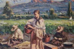 Post-Impressionist Künstler, Ernte der Ernte, Großes Ölgemälde, Gerahmt