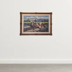 Post-Impressionist Künstler, Ernte der Ernte, Großes Ölgemälde, Gerahmt