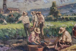 Post-Impressionist Künstler, Ernte der Ernte, Großes Ölgemälde, Gerahmt