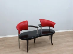 Postmoderne italienische Bank in Schwarz & Rot von Moroso, 1990er