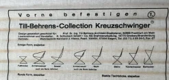 Postmoderne Kreuzschwinger Leder Stuhlauflagen von Till Behrens, 1980er, 2er Set