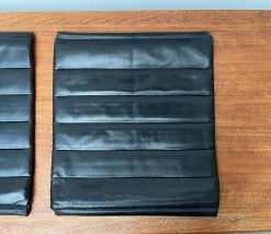 Postmoderne Kreuzschwinger Leder Stuhlauflagen von Till Behrens, 1980er, 2er Set