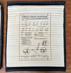 Postmoderne Kreuzschwinger Leder Stuhlauflagen von Till Behrens, 1980er, 2er Set