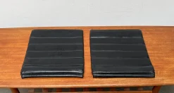 Postmoderne Kreuzschwinger Leder Stuhlauflagen von Till Behrens, 1980er, 2er Set