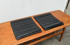 Postmoderne Kreuzschwinger Leder Stuhlauflagen von Till Behrens, 1980er, 2er Set