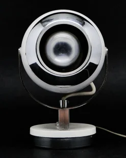 Postmoderne polnische Nachttischlampe aus Glas & Metall, 1980er