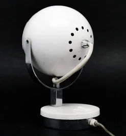 Postmoderne polnische Nachttischlampe aus Glas & Metall, 1980er