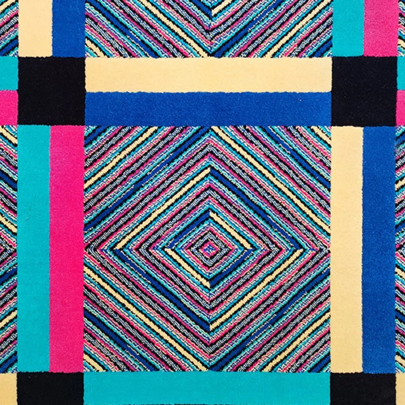 Postmoderner italienischer Wollteppich mit geometrischem Muster von Ottavio Missoni, 1990er