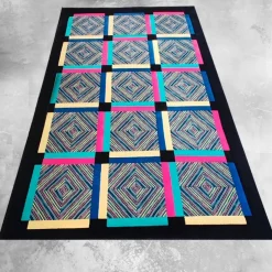 Postmoderner italienischer Wollteppich mit geometrischem Muster von Ottavio Missoni, 1990er
