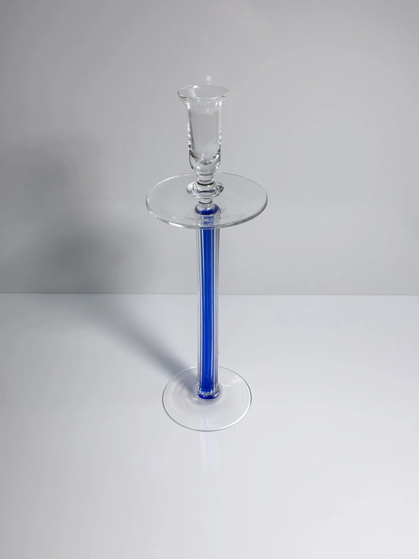 Postmoderner Kerzenhalter aus Glas von IVV - Industria Vetraria Valdarnese, Italien, 1980er