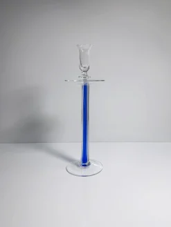 Postmoderner Kerzenhalter aus Glas von IVV - Industria Vetraria Valdarnese, Italien, 1980er