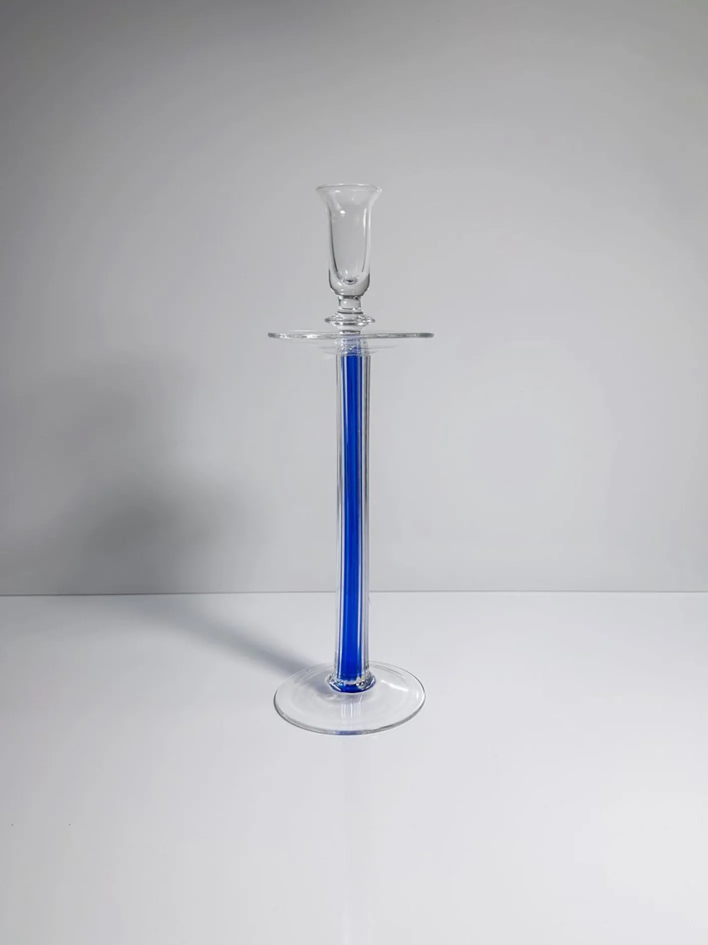 Postmoderner Kerzenhalter aus Glas von IVV - Industria Vetraria Valdarnese, Italien, 1980er