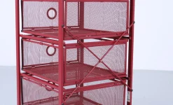 Postmoderner roter Metallschrank von Ikea, 1980er