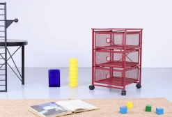 Postmoderner roter Metallschrank von Ikea, 1980er