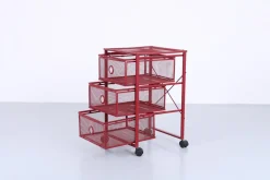 Postmoderner roter Metallschrank von Ikea, 1980er