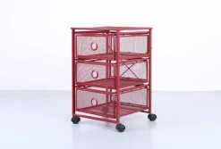 Postmoderner roter Metallschrank von Ikea, 1980er