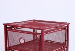 Postmoderner roter Metallschrank von Ikea, 1980er