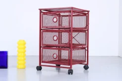 Postmoderner roter Metallschrank von Ikea, 1980er
