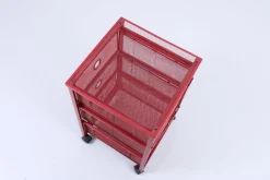 Postmoderner roter Metallschrank von Ikea, 1980er