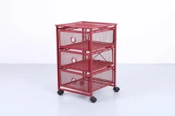 Postmoderner roter Metallschrank von Ikea, 1980er