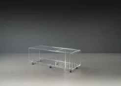 Postmoderner Space Age Servierwagen aus Acrylglas im Stil von David Lange, 1960er