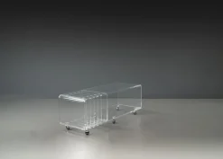 Postmoderner Space Age Servierwagen aus Acrylglas im Stil von David Lange, 1960er