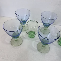 Postmodernes Bahia Glas Set aus geblasenem Glas von Bormioli Rocco, Italien, 1980er, 8er Set