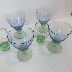 Postmodernes Bahia Glas Set aus geblasenem Glas von Bormioli Rocco, Italien, 1980er, 8er Set