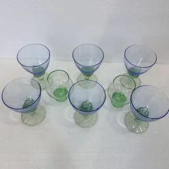 Postmodernes Bahia Glas Set aus geblasenem Glas von Bormioli Rocco, Italien, 1980er, 8er Set
