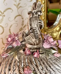 Potpourri Schale aus Porzellan mit Fuß von Capodimonte