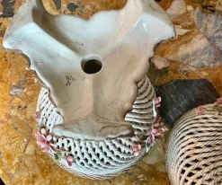 Potpourri Schale aus Porzellan mit Fuß von Capodimonte