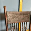 Pressed Back Chair with Leather Seat and Turned Parts