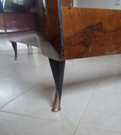 Primavera 57 Series Bett aus Bruyèreholz & Messing von Osvaldo Borsani für Atelier Borsani Varedo, 1957