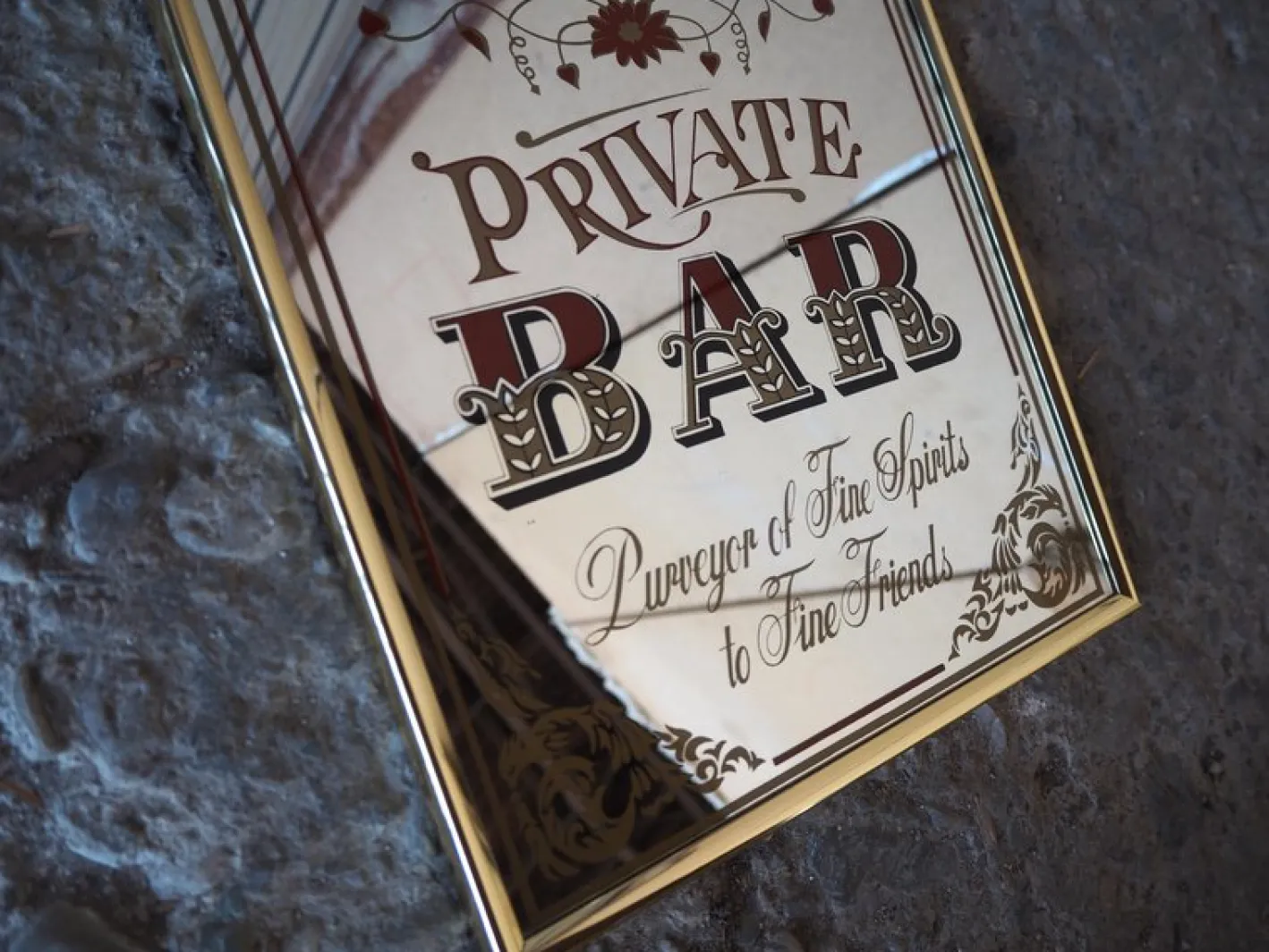 Private Bar Spiegelschild, 1980er