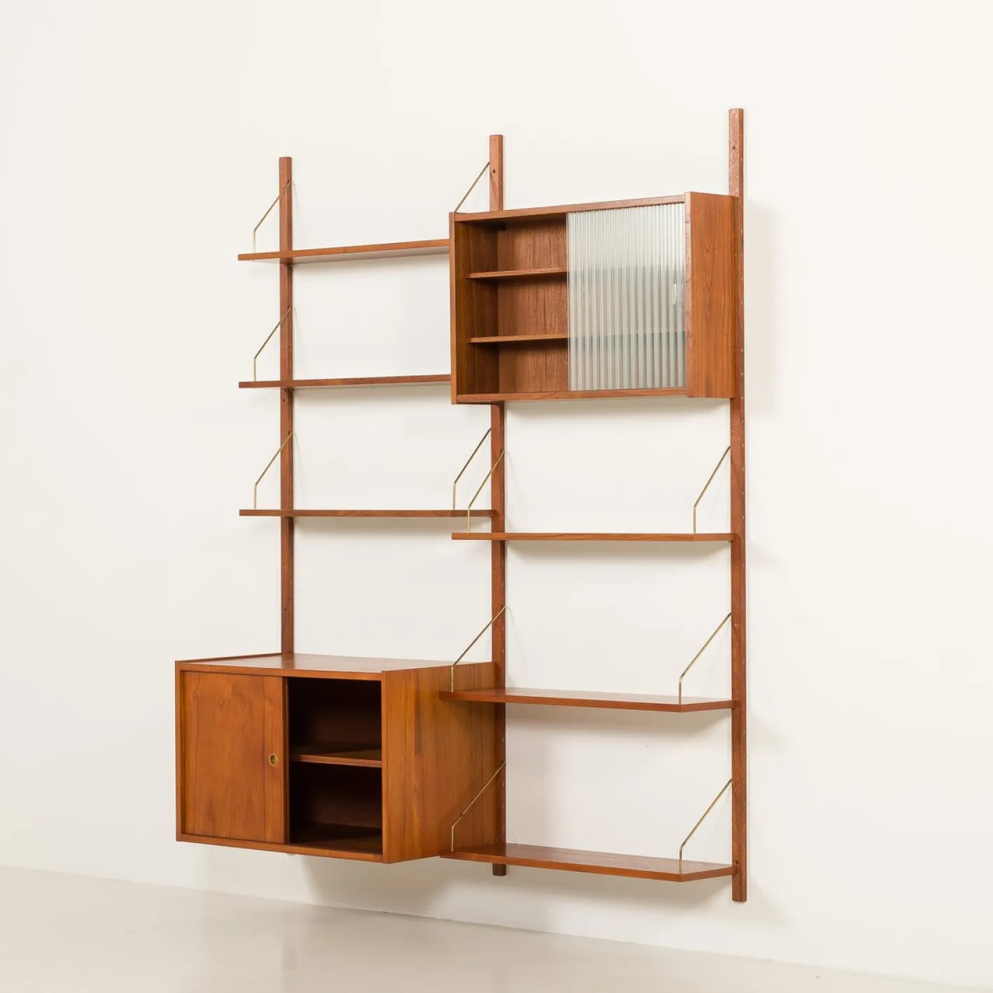 PS System Teak Wandregal von Preben Sorensen für Randers Møbelfabrik, Denmark, 1960er