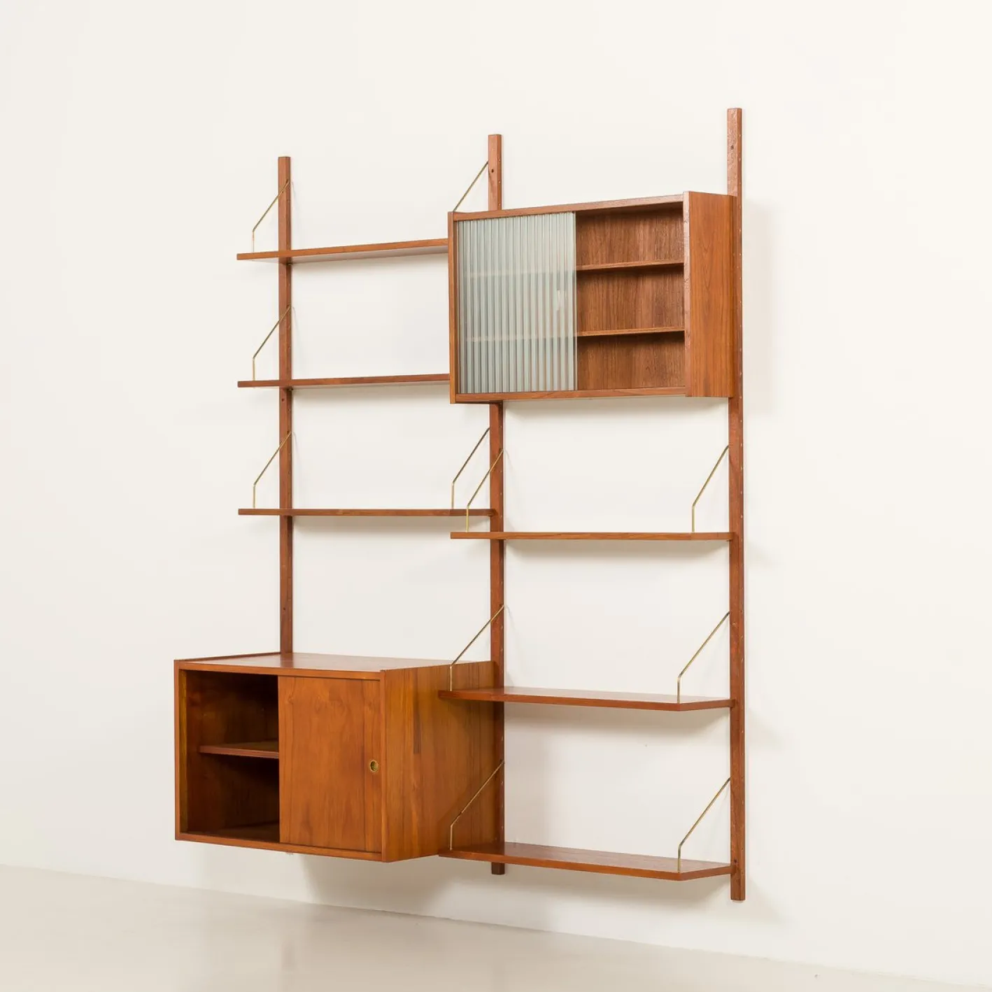 PS System Teak Wandregal von Preben Sorensen für Randers Møbelfabrik, Denmark, 1960er