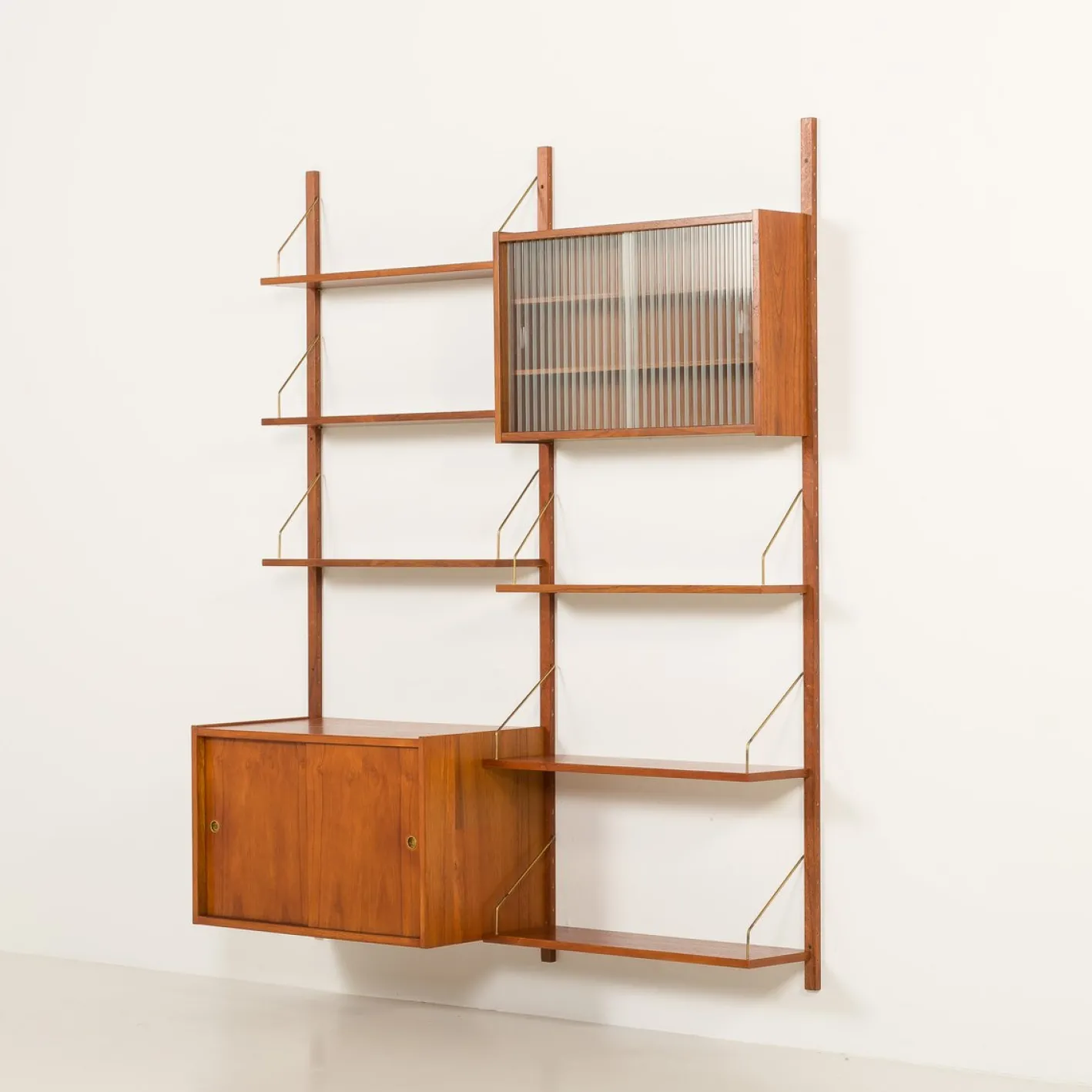 PS System Teak Wandregal von Preben Sorensen für Randers Møbelfabrik, Denmark, 1960er