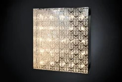 Quadratische Domino 100 Da Parete Lampe aus Stahl & Kristallglas von Vgnewtrend