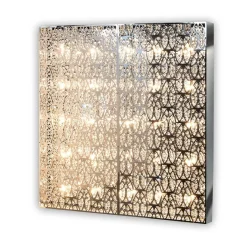 Quadratische Domino 100 Da Parete Lampe aus Stahl & Kristallglas von Vgnewtrend