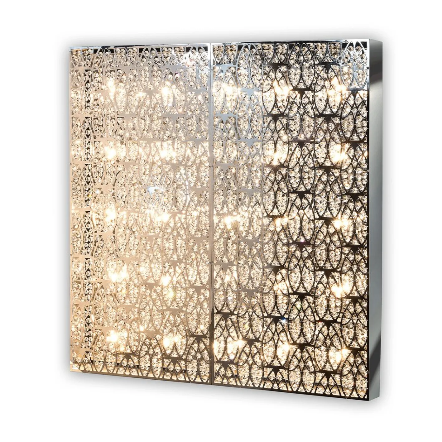 Quadratische Domino 100 Da Parete Lampe aus Stahl & Kristallglas von Vgnewtrend
