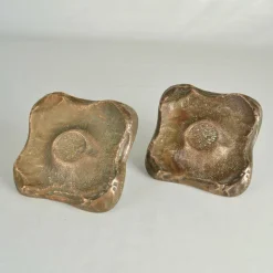 Quadratische Push Pull Türgriffe aus Bronze mit Briefkasten Set, 1970er, 3er Set