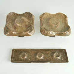 Quadratische Push Pull Türgriffe aus Bronze mit Briefkasten Set, 1970er, 3er Set