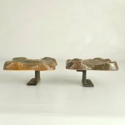 Quadratische Push Pull Türgriffe aus Bronze mit Briefkasten Set, 1970er, 3er Set