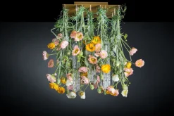 Quadratischer Poppy Flower Power Kronleuchter aus Muranoglas in Champagne von VGnewtrend
