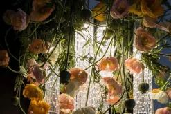 Quadratischer Poppy Flower Power Kronleuchter aus Muranoglas in Champagne von VGnewtrend